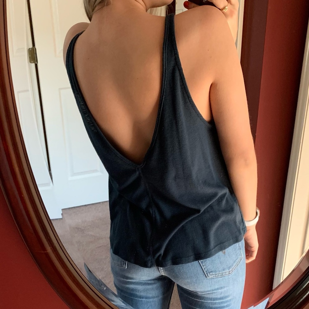 Free People Open Back Sea Green Tank Top